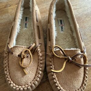 Minnetonka Light Brown Suede Moccasins